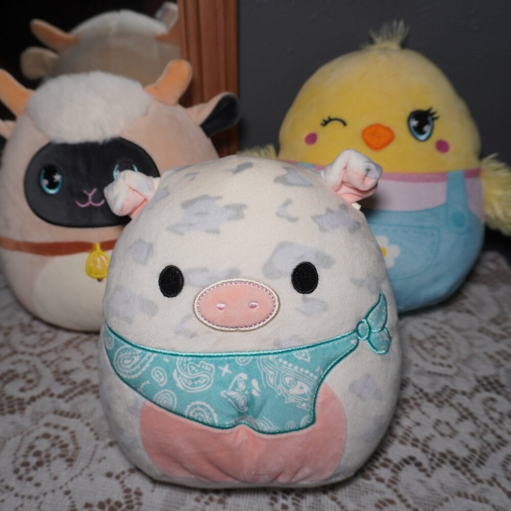 Squishmallow Rosie Pig, Aimee The Chick, Boyer The Shetland Sheep